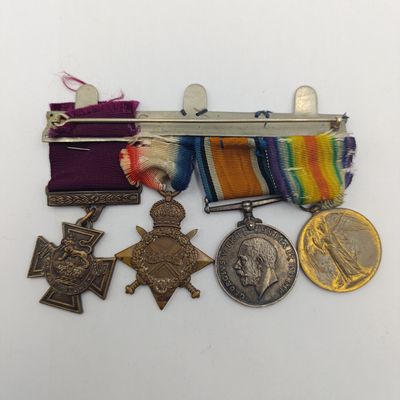 WW1 Battle of Cambrai medal group with commemorative death medal in form of replica Victoria Cross - Issued to Artificer engineer (Sapper) Priv. Charles Henry Watts RN. WW1 Battle of Cambrai medal group with commemorative death medal in form of replica Victoria Cross - Issued to Artificer engineer (Sapper) Priv. Charles Henry Watts RN.