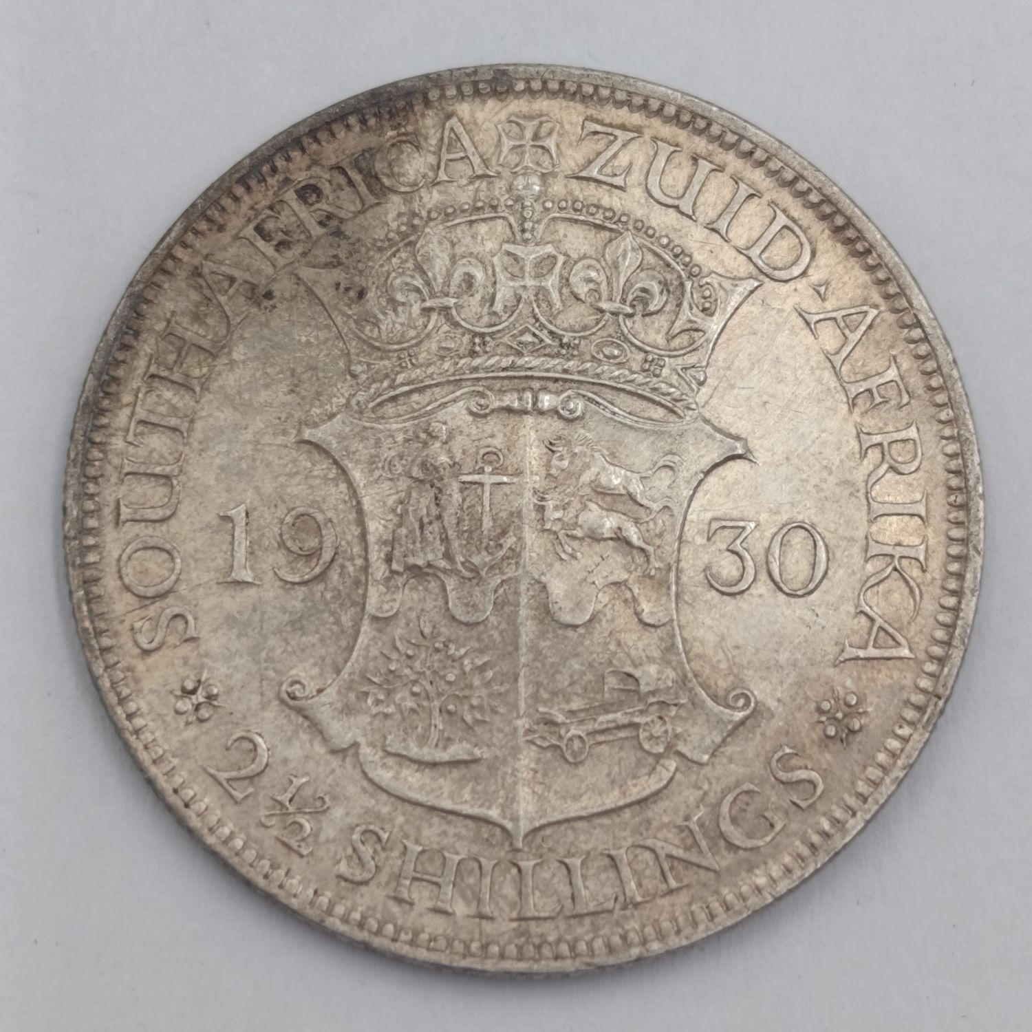 1930 SA Union silver 2 1/2 shilling half crown - EF Condition
