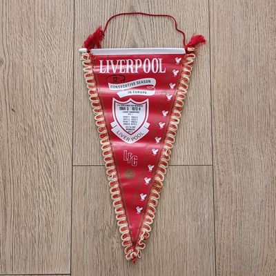 Vintage Liverpool Football Club Honours pennant flag - circa 1975