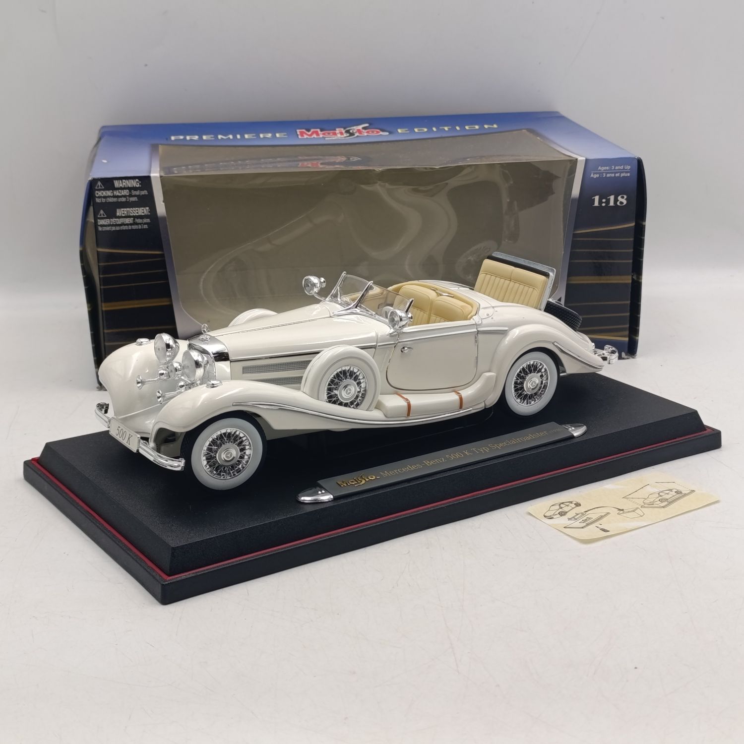Maisto Premiere1936 Mercedes-Benz 500 K Typ Special Roadster die-cast model car -+in box - scale 1/18