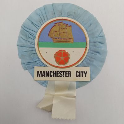 Vintage Manchester City Footbal club fan rosette