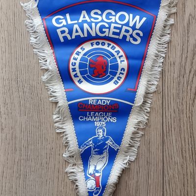 Vintage Glasgow Rangers Football club 1975 League Champions pennant flag