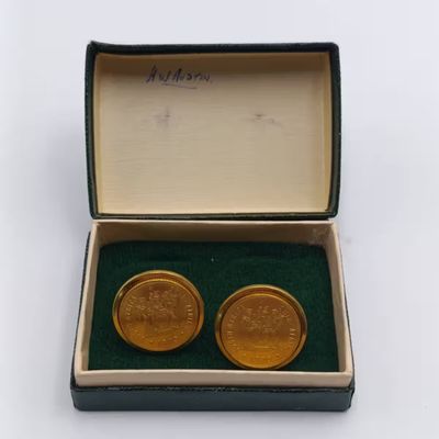 South Africa 1970 Two Cent Coin Cufflinks - Vintage Collectible Jewelry