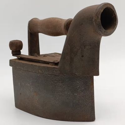 Antique Coal iron with chimney