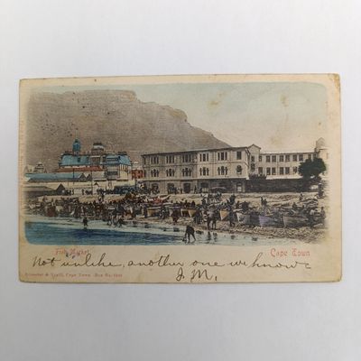 Postcard posted early 1900's At the A;fred Dock Cape Town