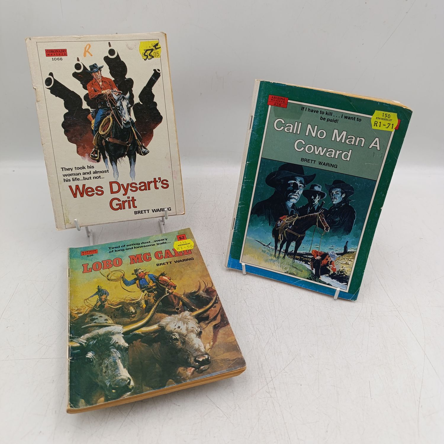 Lot of 3 vintage Western books by Brett waring
