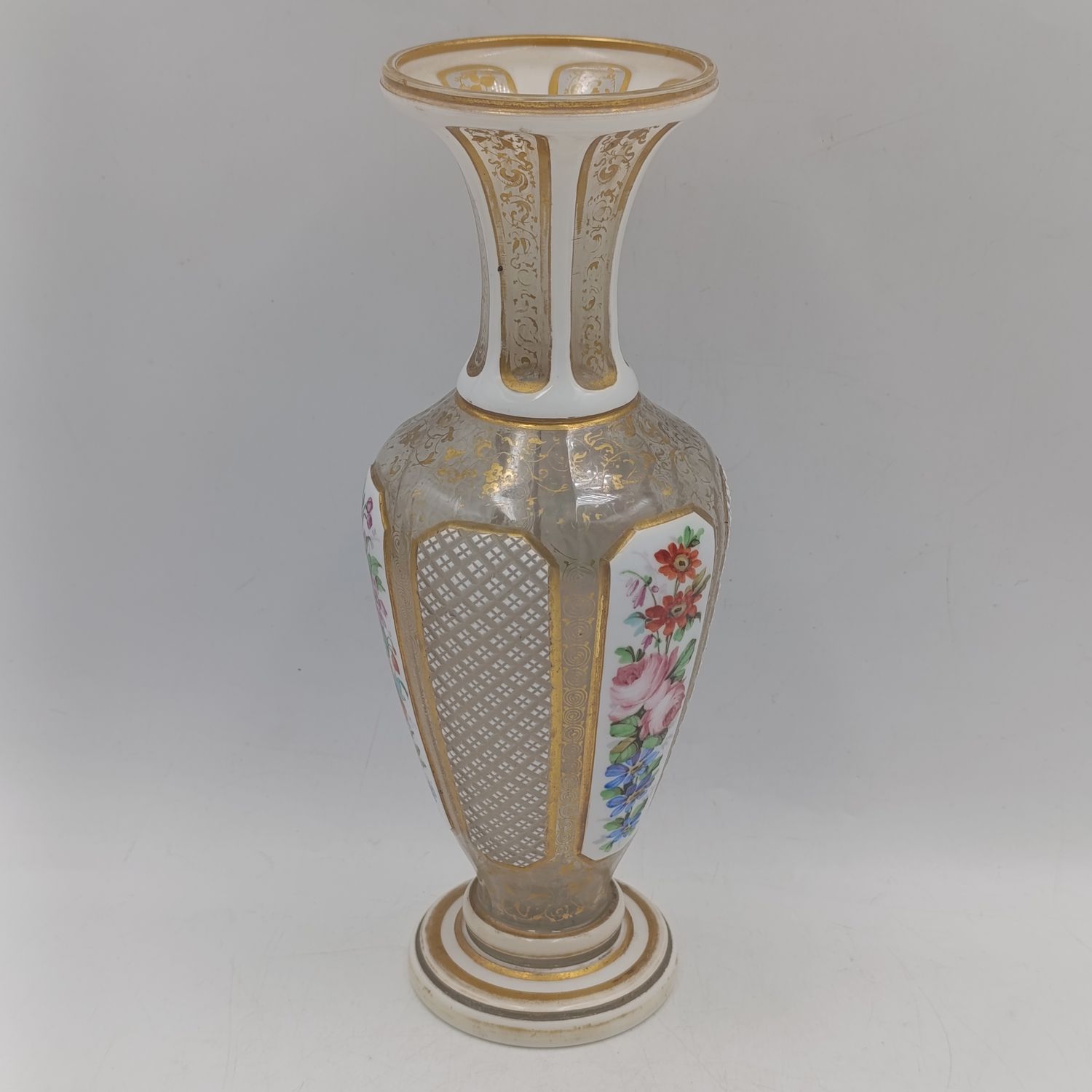 19th century Victorian Bohemian overlay glass vase