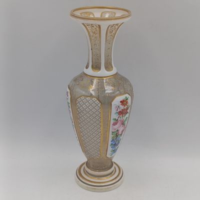 19th century Victorian Bohemian overlay glass vase