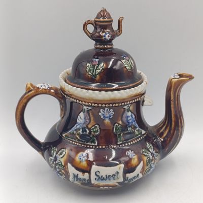 Antique Measham Bargeware teapot - Victorian era - excellent condition