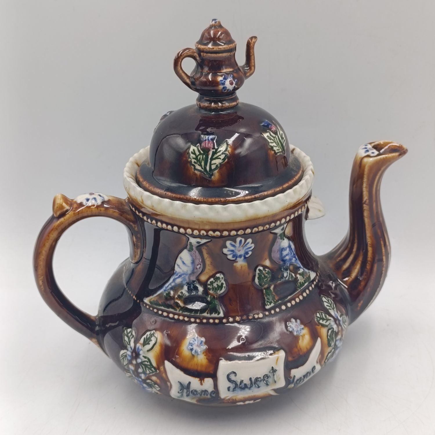 Antique Measham Bargeware teapot - Victorian era - excellent condition