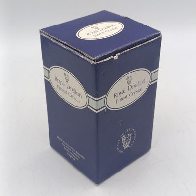 Royal Doulton finest crystal bud vase - etched leaf pattern - made in Czech republic - with original box