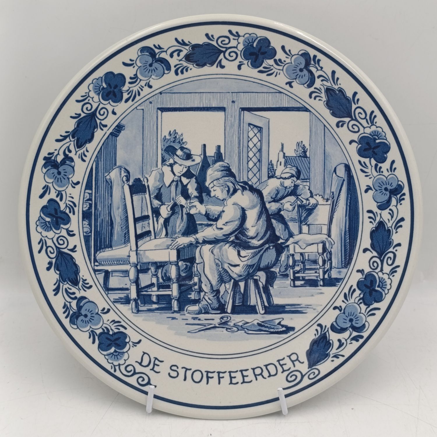 Vintage Blue Delft de Stofferder porcelain plate