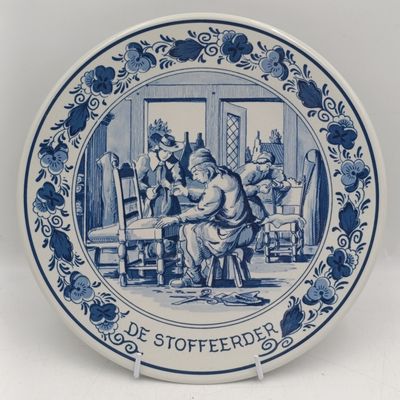 Vintage Blue Delft de Stofferder porcelain plate