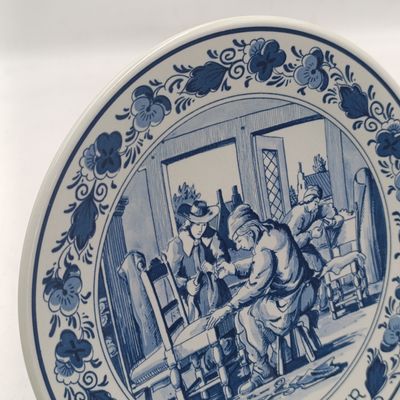 Vintage Blue Delft de Stofferder porcelain plate