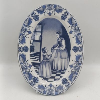 Vintage Blue Delft limited edition Mother and Daughter porcelain plate