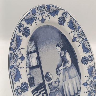 Vintage Blue Delft limited edition Mother and Daughter porcelain plate