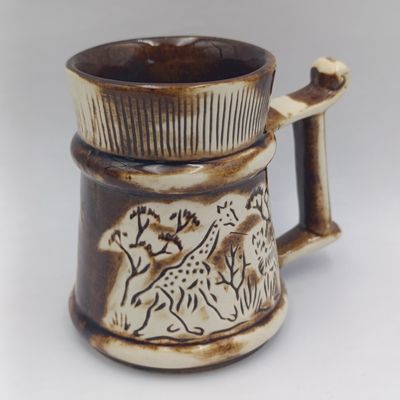 Crecsentware set with 2 mugs, sugar and milk jug - Kruger Park themed