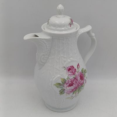 Vintage Rosenthal Sanssouci tea and coffee set pink peony floral pattern - set with 4 cups and saucers, sugar, milk and coffee pot with 3 side plates