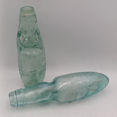 Pair of early Kimberly Codd bottles flat and Round bottoms
