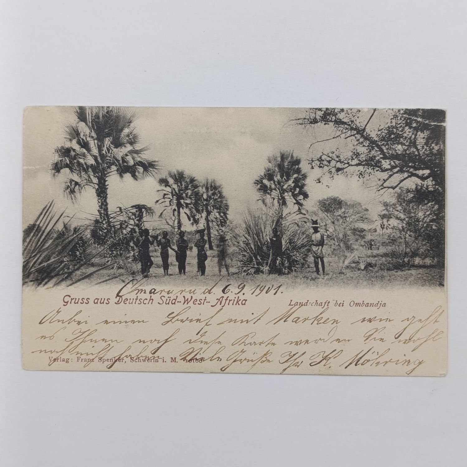 1901 Postcard Omaruru, GSWA to Wriezen, Germany with 5 Pfennig Keiser Yacht Stamps