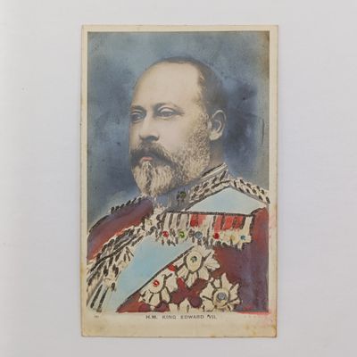 Antique King Edward VII portrait relief postcard