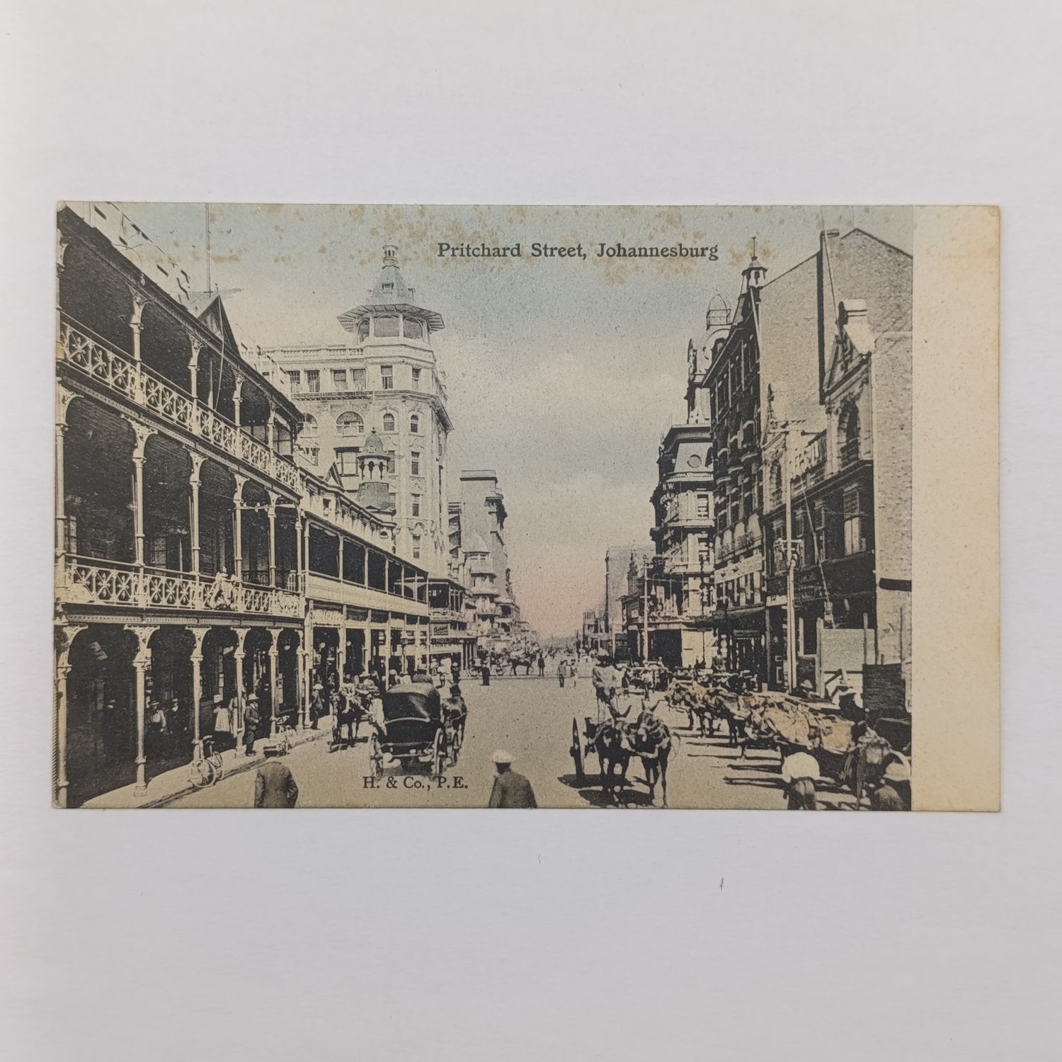 Early 1900's unused postcard with picture of Pritchard street - Johannesburg