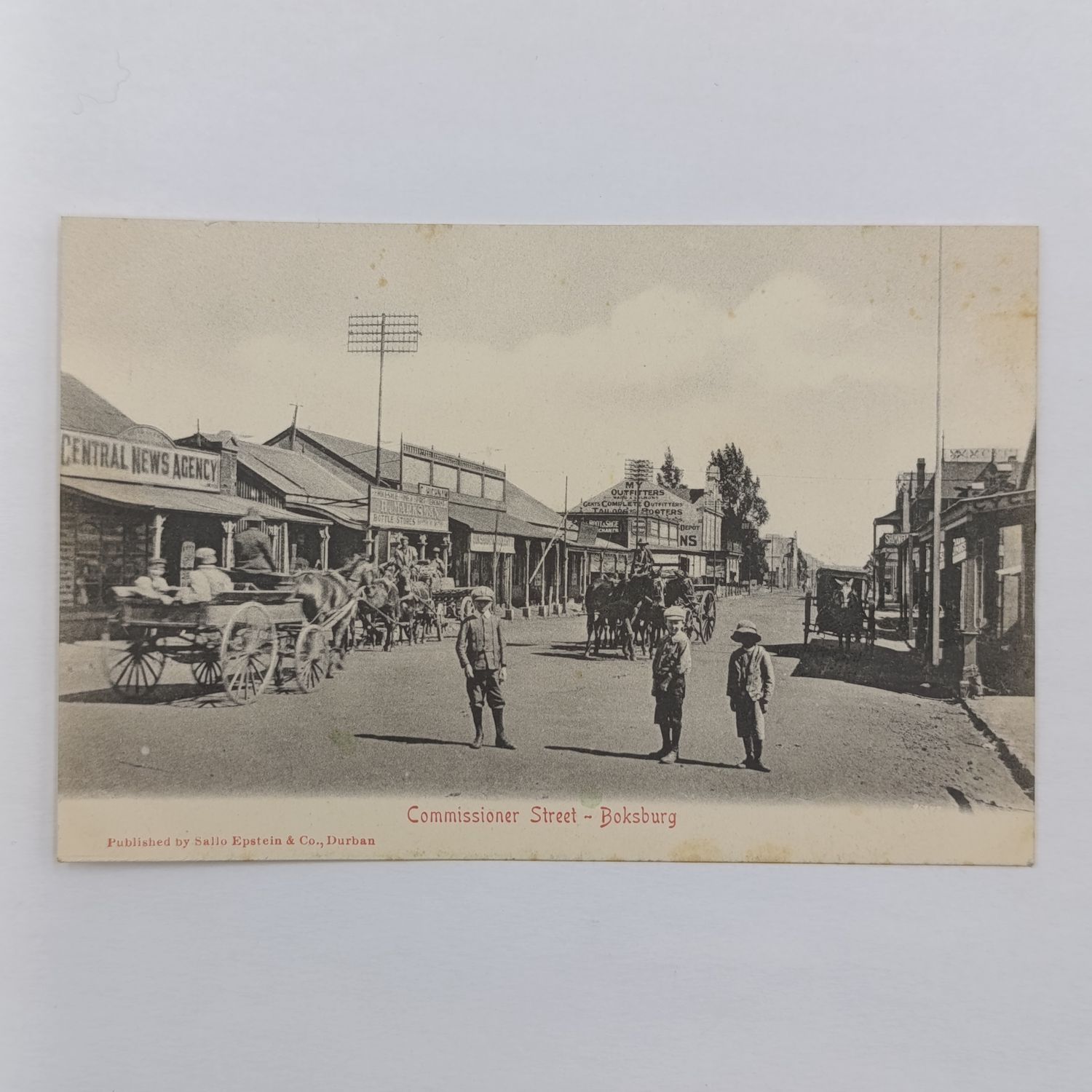 Early 1900's Postcard with picture of Commissioner street, Boksburg