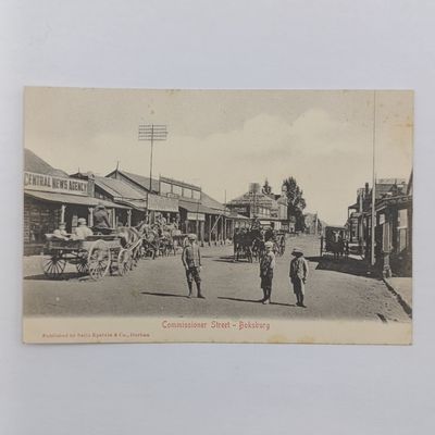 Early 1900's Postcard with picture of Commissioner street, Boksburg