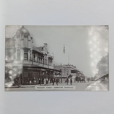 1926 Photo postcard - picture of president street, Germiston