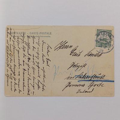 German South West African postcard with 5 Pfennig Colonial Stamp - Picture of Swakopmund Mole - 1909