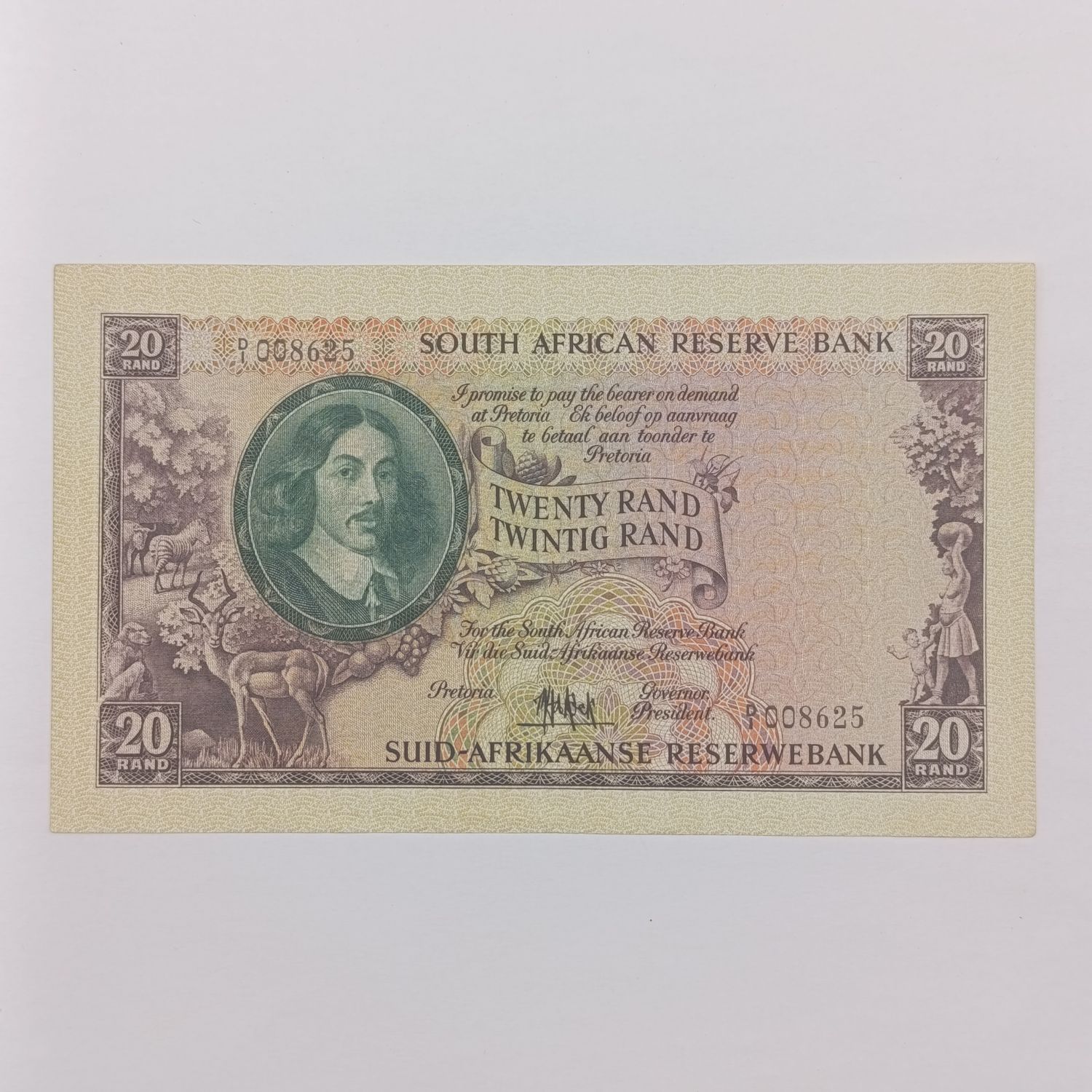 South African M H de Kock 20 rand banknote - only issue -EF+