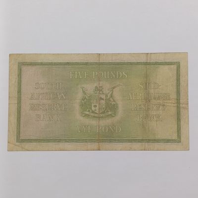 South African J Postmus 1941 5 Pounds banknote