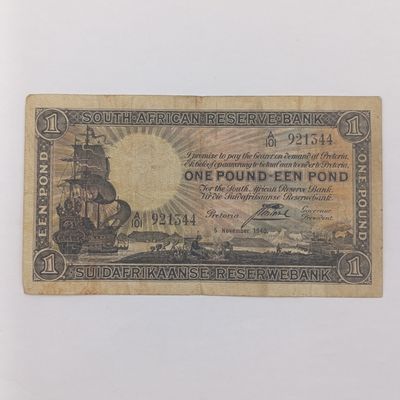 South African J Postmus 1940 One Pound banknote