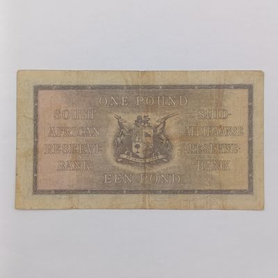 South African J Postmus 1940 One Pound banknote