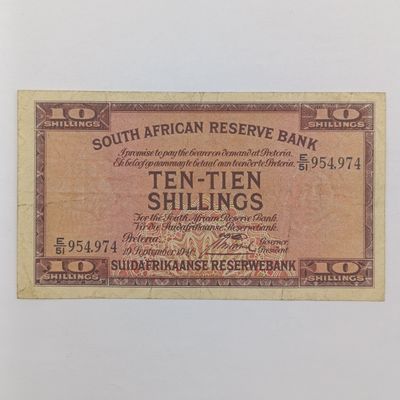 South African J Postmus 1940 Ten Shillings banknote
