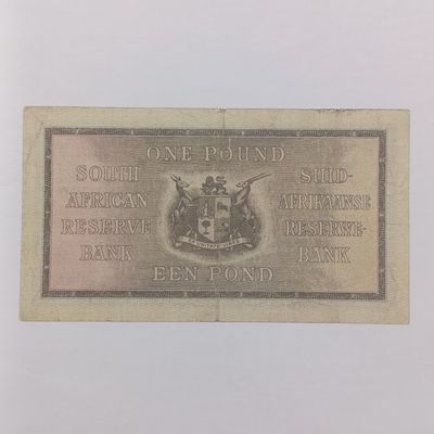 South African J Postmus 1939 One Pound banknote