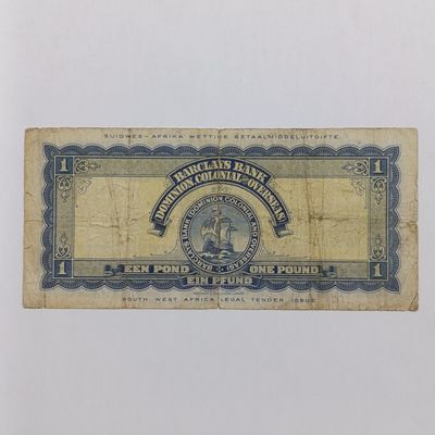 South West Africa Barclays Bank one Pound banknote - 2 Jan 1951