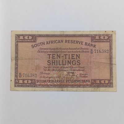 South Africa J Postmus 1940 Ten Shillings banknote