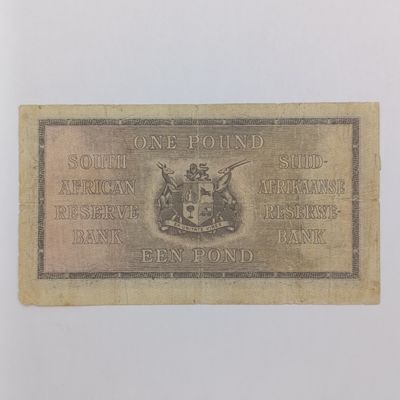 South Africa J Postmus 1942 One pound banknote - rim and corner damage