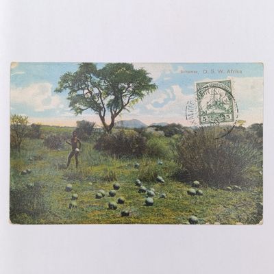 1911 Postcard from Kalkfontein GSWA with 5 Pfennig Imperial Yacht Stamp - Fritz Nink Card No. 27