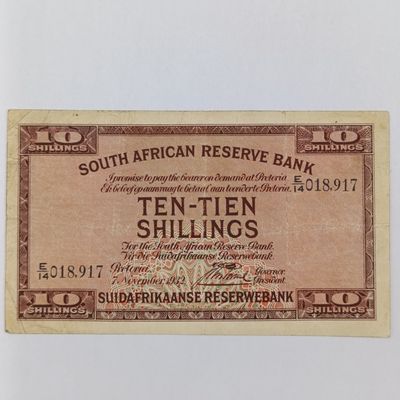 South Africa 1932 Postmus ten Shillings banknote