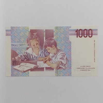 Italy Uncirculated 1000 Lire banknote with number 484444