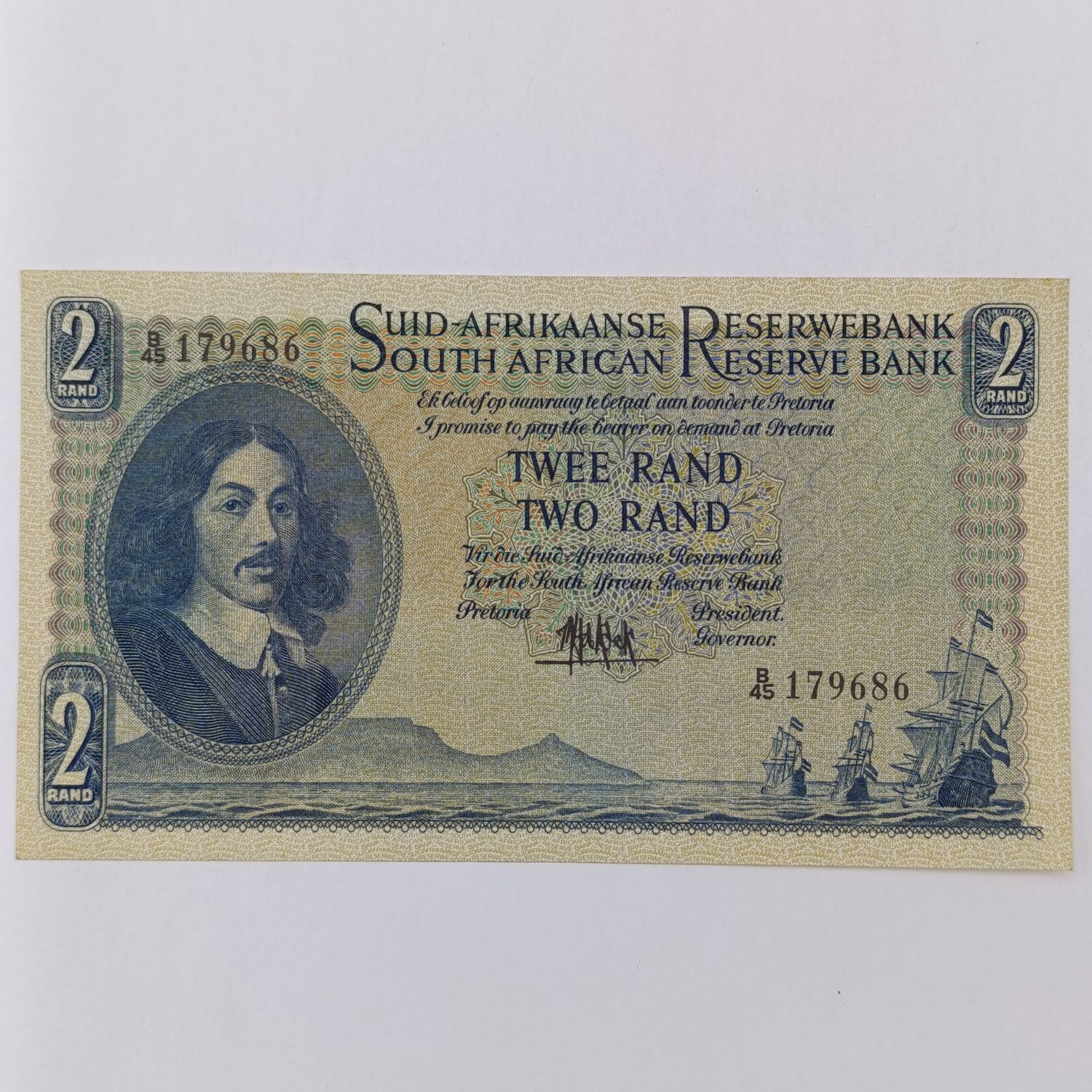 South Africa M H de Kock 2 Rand banknote - AU - B45