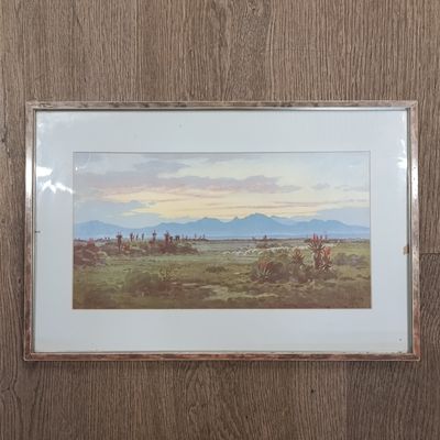 Antique Landscape painting by Jan Ernst Abraham Volschenk in 1912