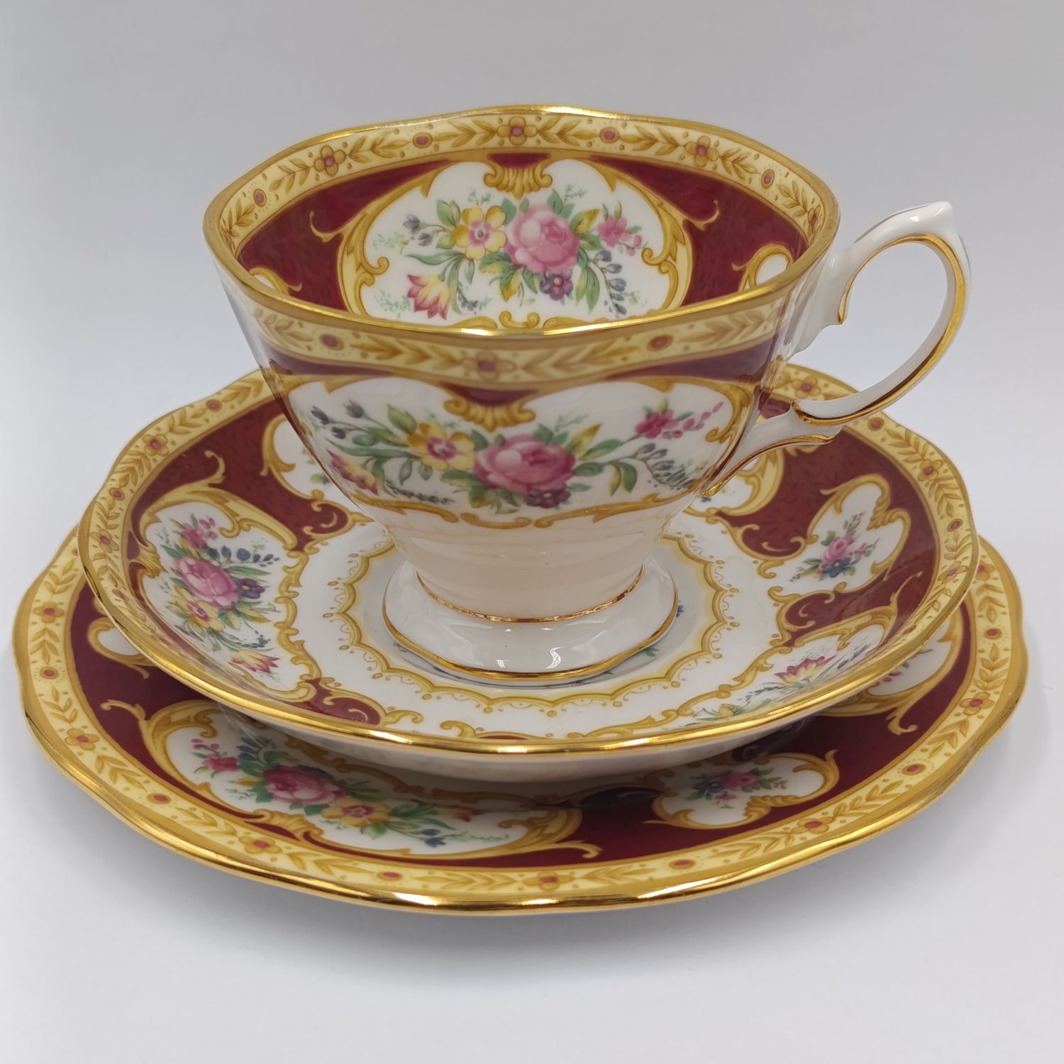 Vintage Royal Albert Lady Hamilton porcelain trio