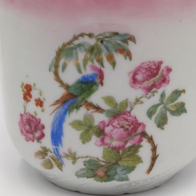 Early 1900's pink lustreware breakfast cup - made in Germany