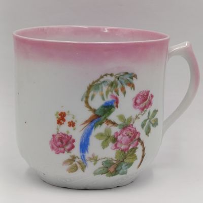 Early 1900's pink lustreware breakfast cup - made in Germany