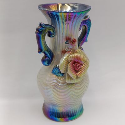 Iridescent Pearlized Luster glaze flower pot