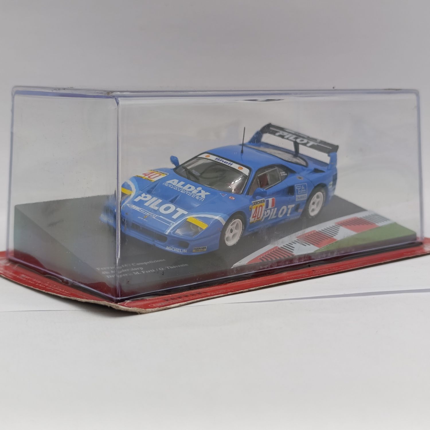 Ferrari F40 Competizione 4h Anderstorp die-cast racing model car - scale 1/43 - sealed - some case cracks