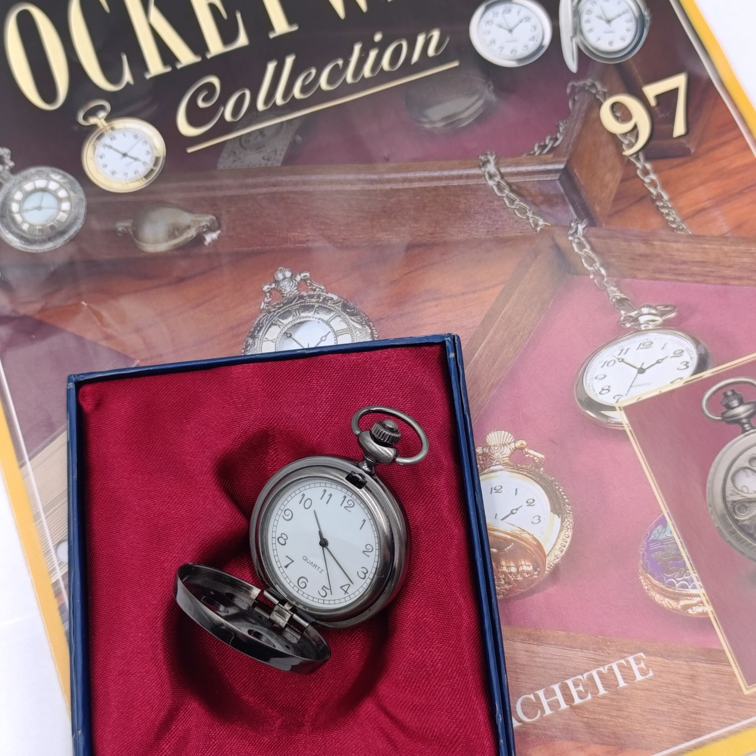 1900's Style Scout full hunter quartz pocket watch - #97 Pocket watch collection - with book